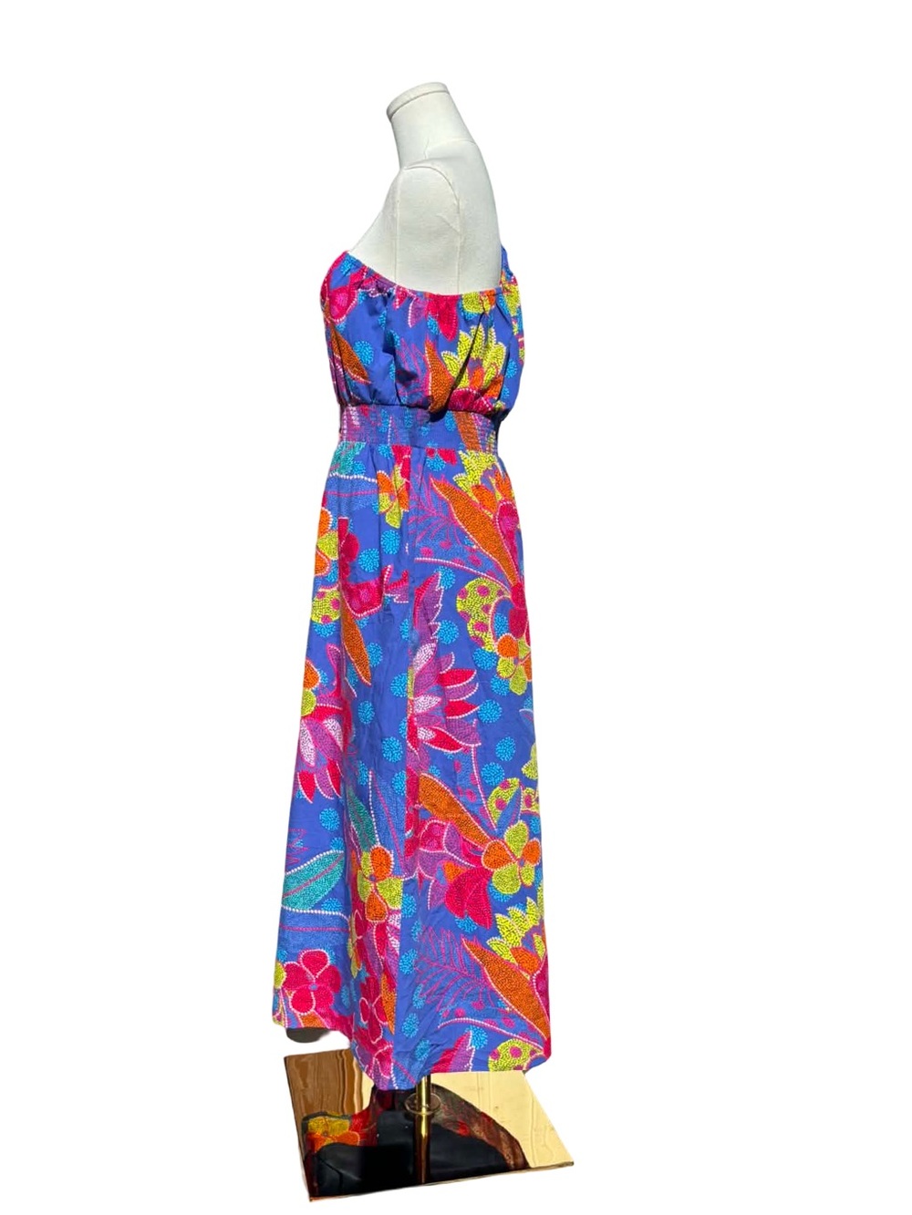Sugarlips Amazonia Blue Bridgette One Shoulder Midi Dress - Picture 7 of 13